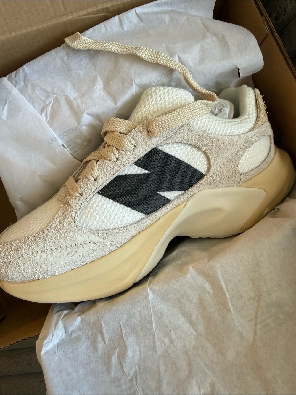 New Balance Women’s Cream & Black Athletic Sneaker